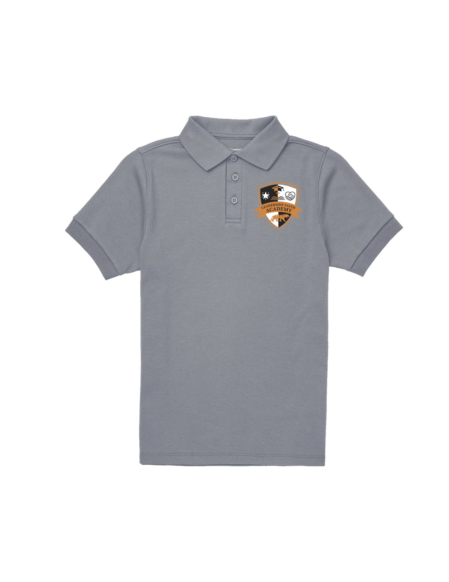 **EARLY LEARNING/ PRE-K ONLY** Leadership Faith Academy Polo Shirt - Short Sleeve or Long Sleeve - Heather Grey
