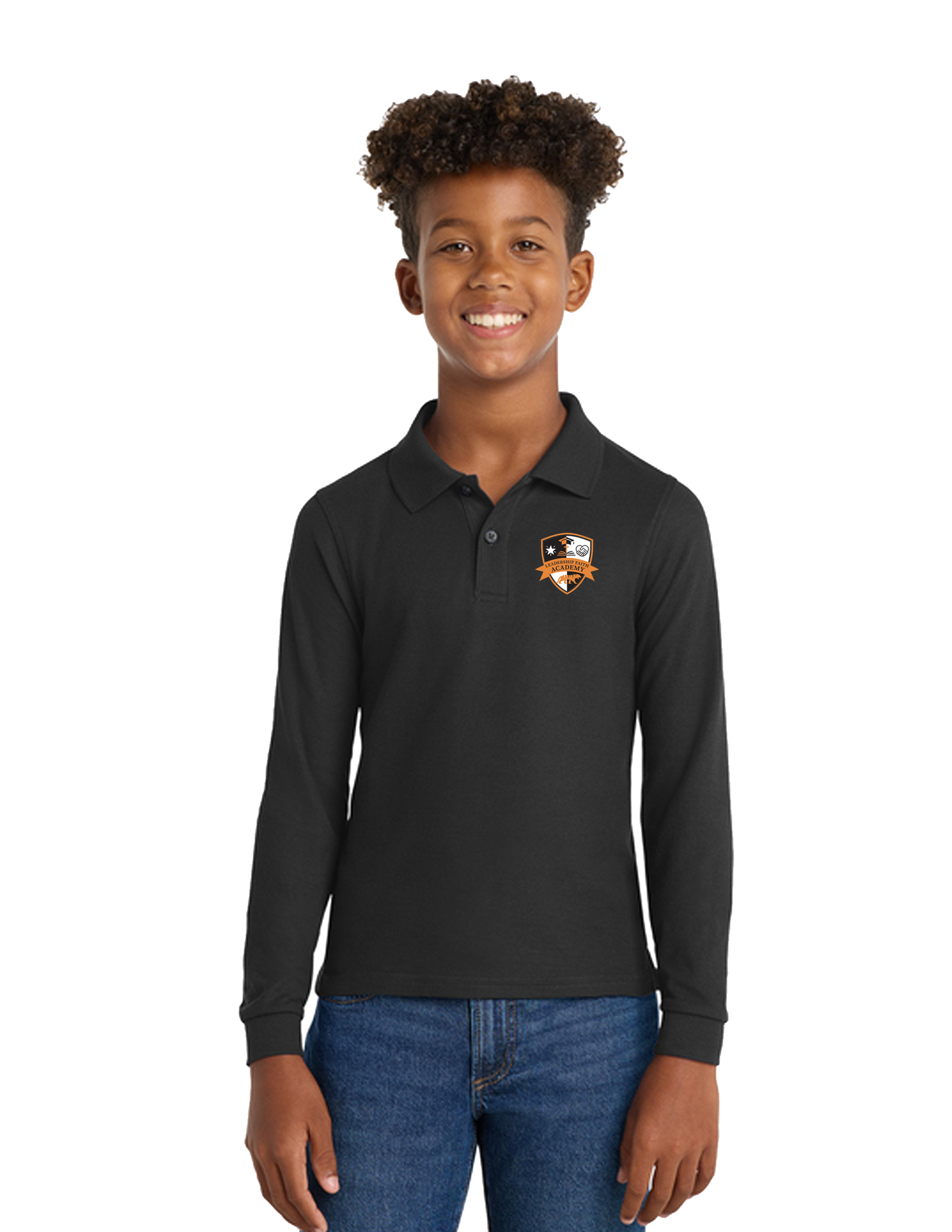 **Uniform Approved** Leadership Faith Academy Embroidered Polo Shirt - Long Sleeve