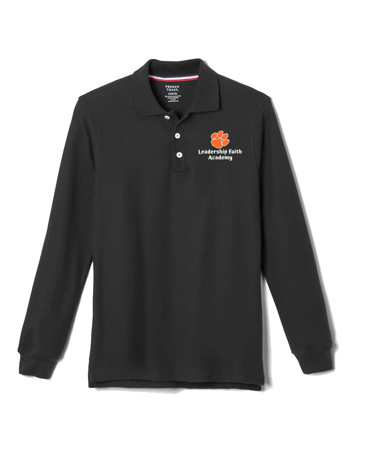 **PRE-K/ JR. KINDER ONLY** Leadership Faith Academy Embroidered Polo Shirt - Long Sleeve - Black