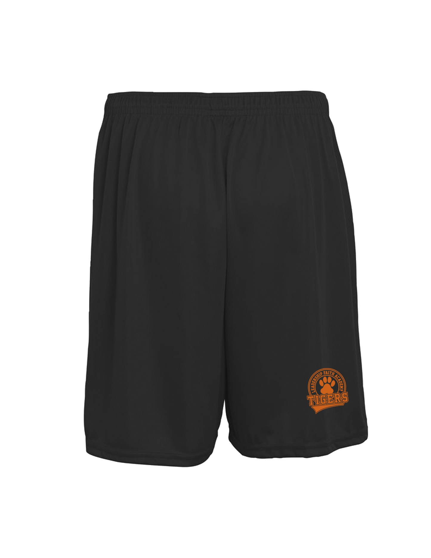 **PE Uniform Approved** Leadership Faith Academy Printed UNISEX 7" Inseam LIGHTWEIGHT Sports Shorts - Black