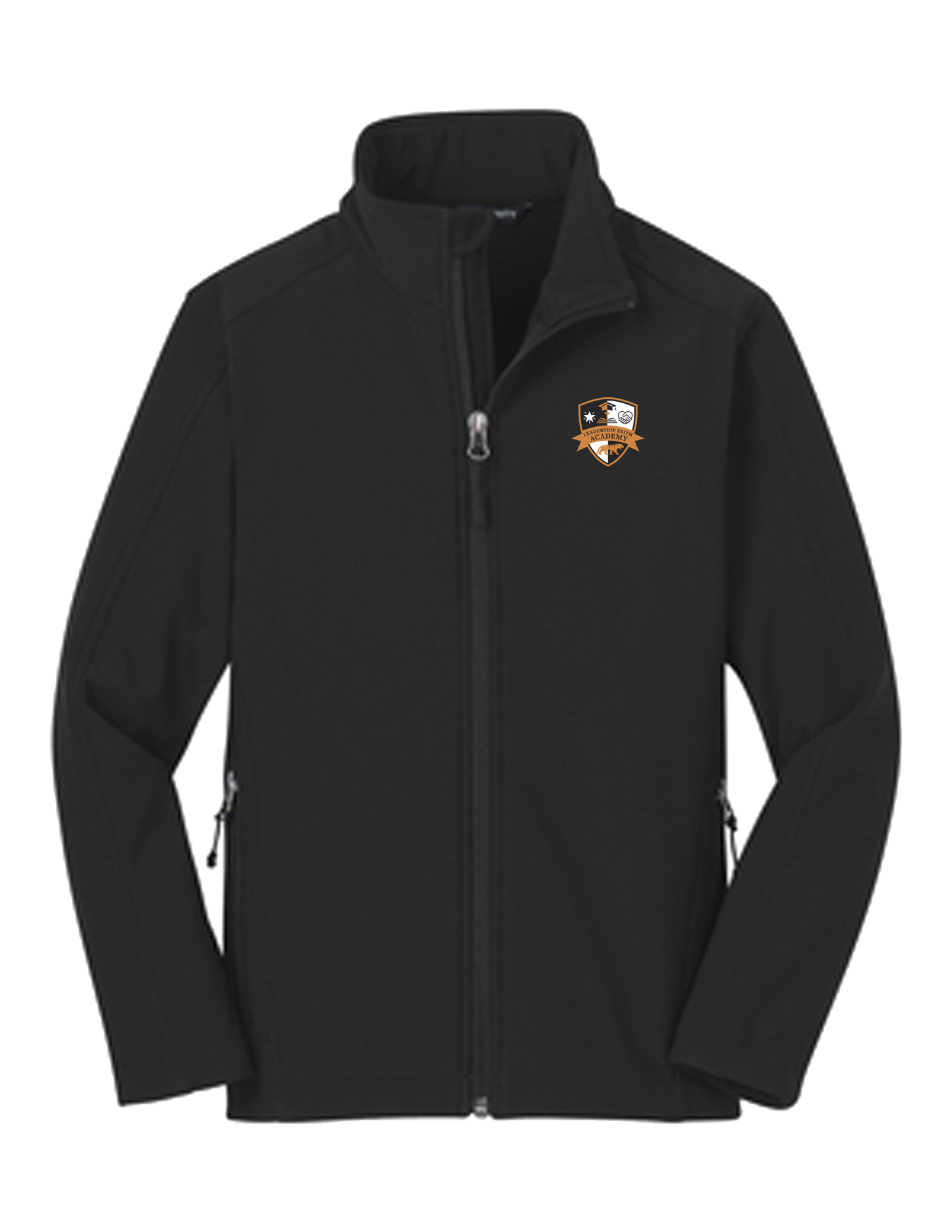 **Uniform Approved** Leadership Faith Academy Uniform Embroidered Soft Shell Jacket - Black