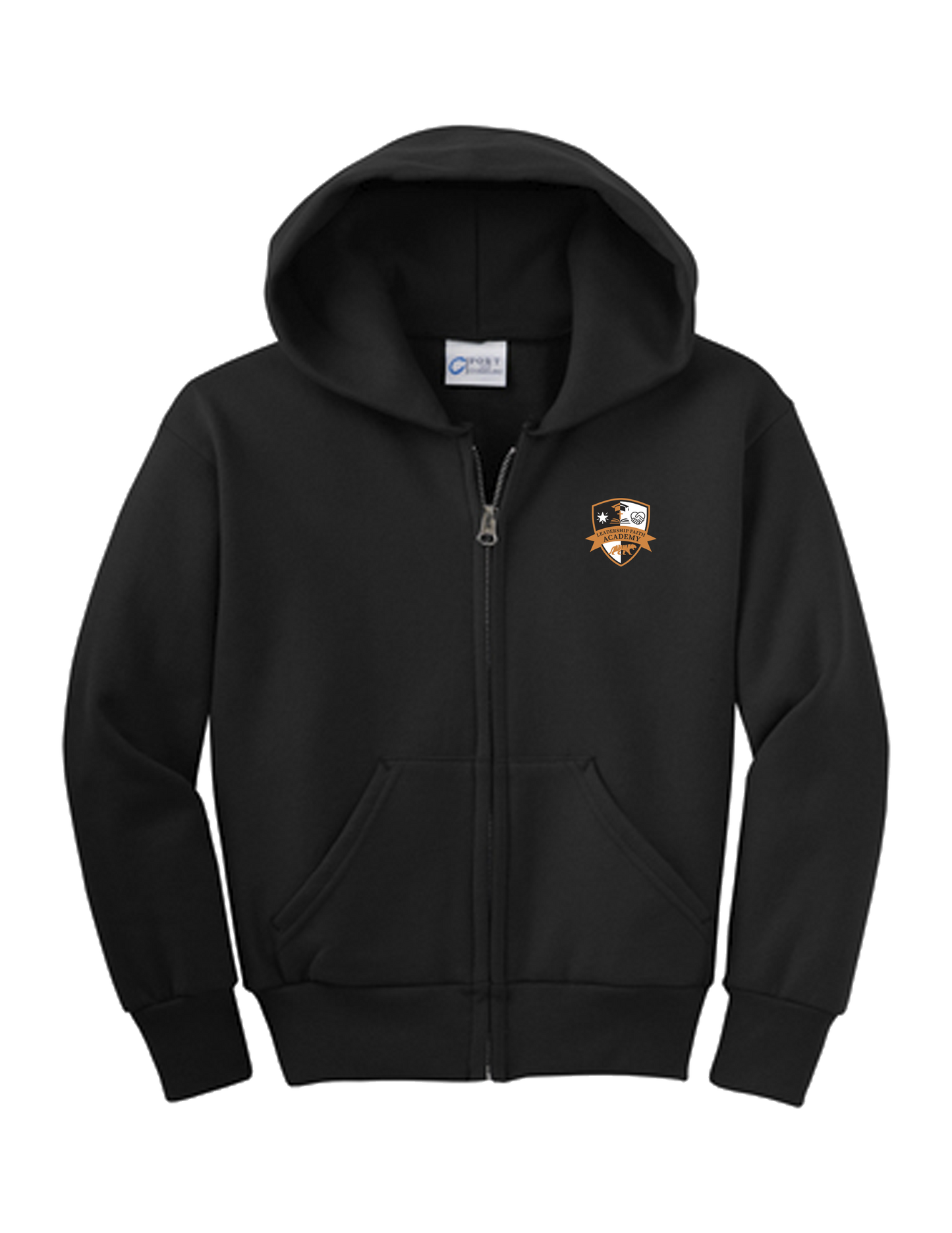 **Uniform Approved** Leadership Faith Academy Uniform Full-Zip Embroidered Hoodie Sweatshirt