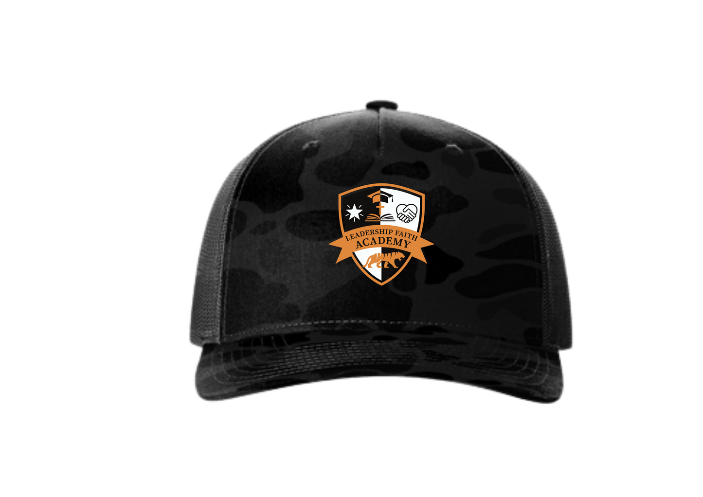 **PRE-ORDER** LFA Embroidered Camo Trucker Snapback Hat - Black