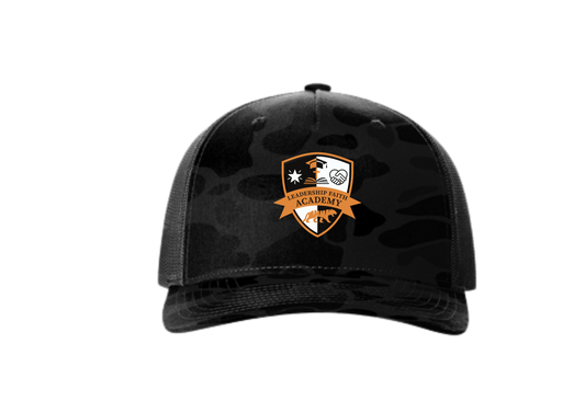 **PRE-ORDER** LFA Embroidered Camo Trucker Snapback Hat - Black
