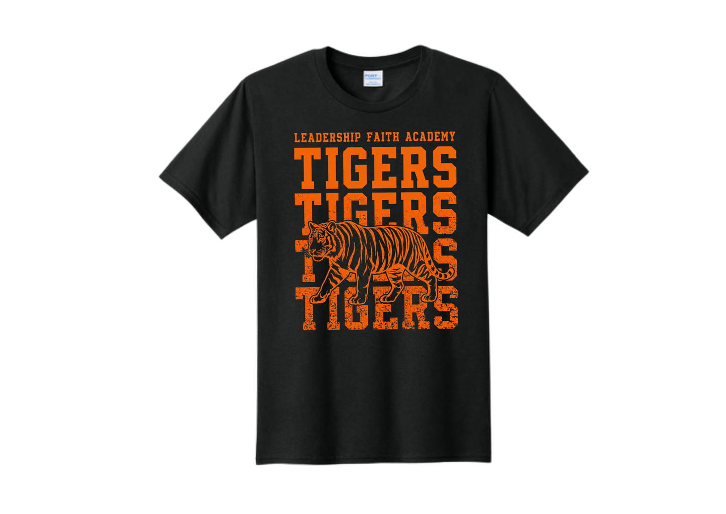 **PRE-ORDER** 2026-2027 LFA Tigers Distressed Print Tee Shirt - Black