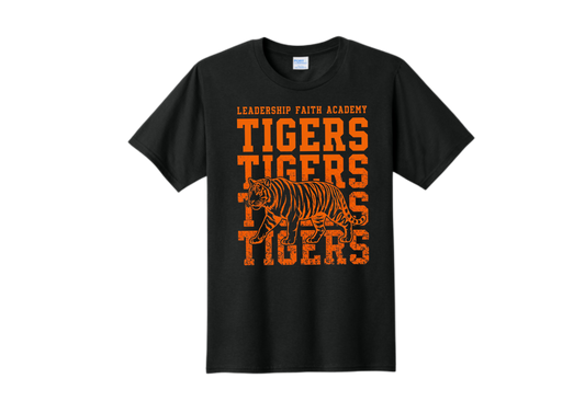 **PRE-ORDER** 2026-2027 LFA Tigers Distressed Print Tee Shirt - Black