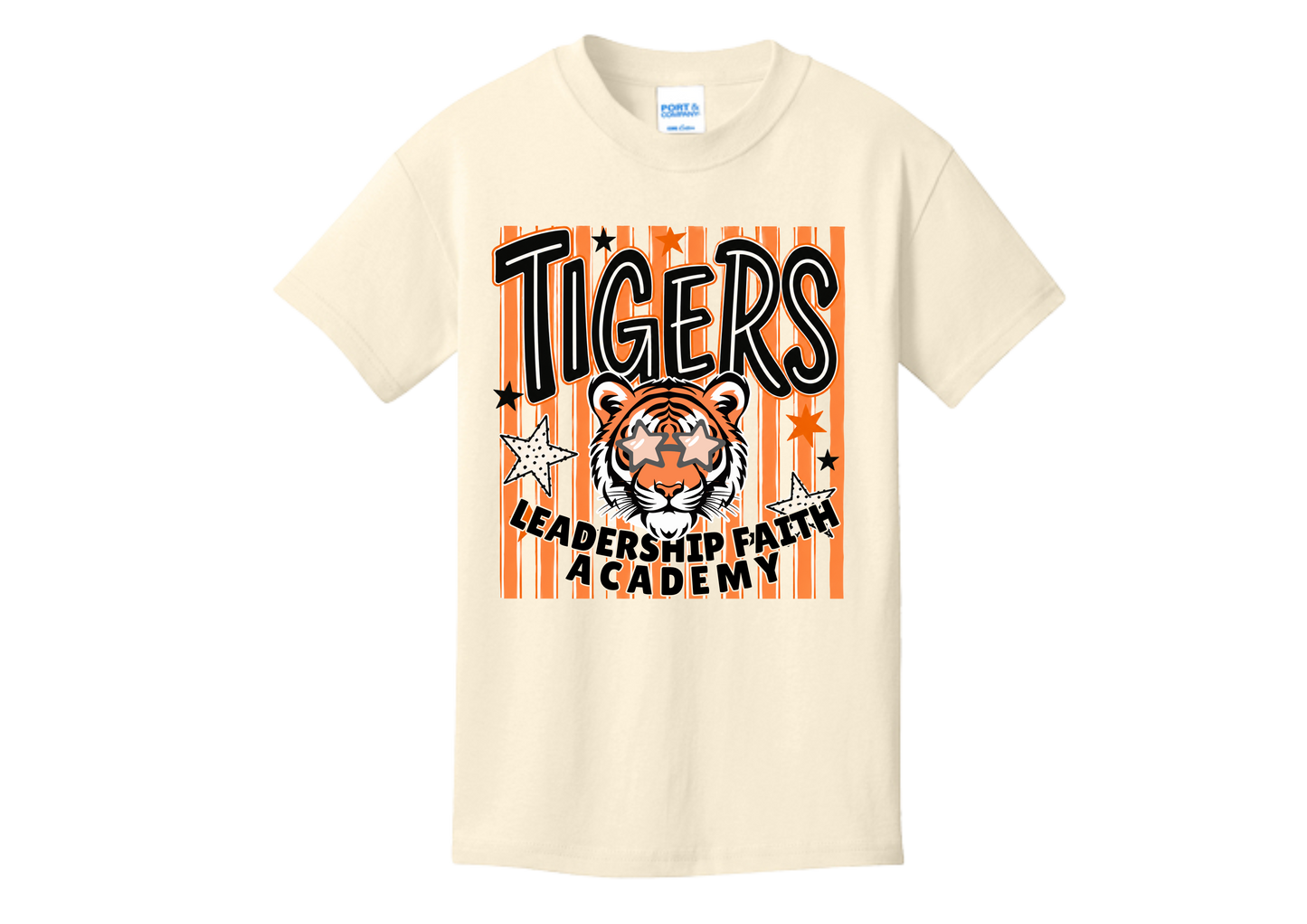 **PRE-ORDER** 2026-2027 LFA Tigers Striped Tee Shirt - Ivory