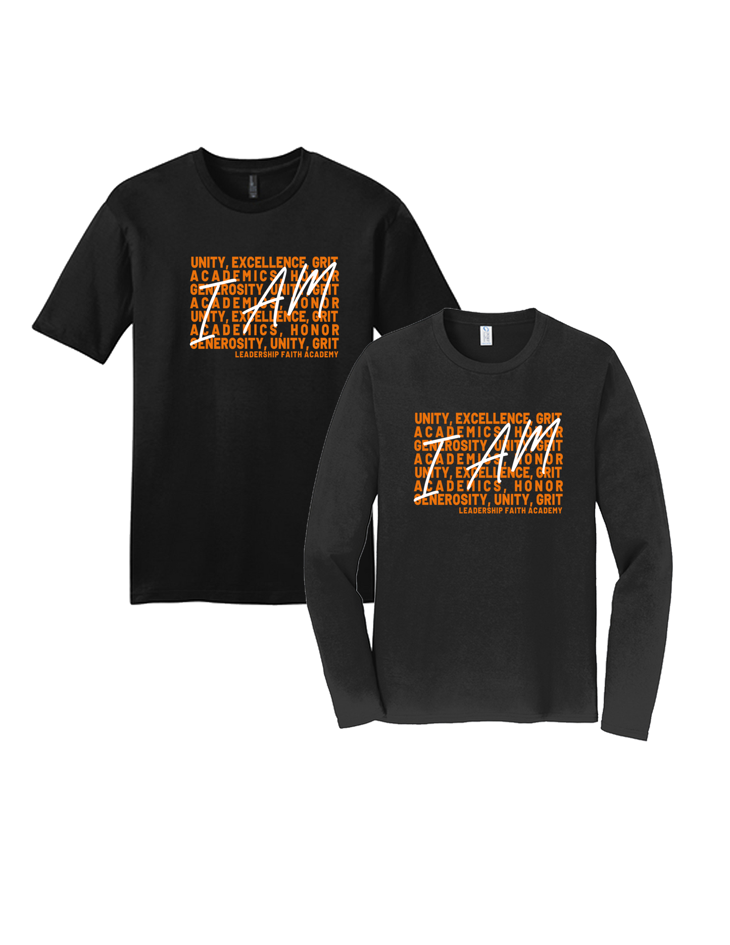 **PRE-ORDER** I AM Core Values - Leadership Faith Academy Core Values Tee Shirt - Black