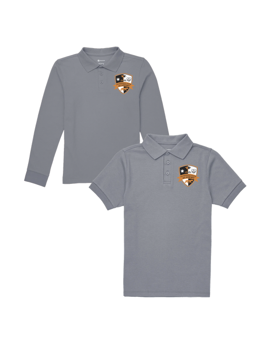 **EARLY LEARNING/ PRE-K ONLY** Leadership Faith Academy Polo Shirt - Short Sleeve or Long Sleeve - Heather Grey
