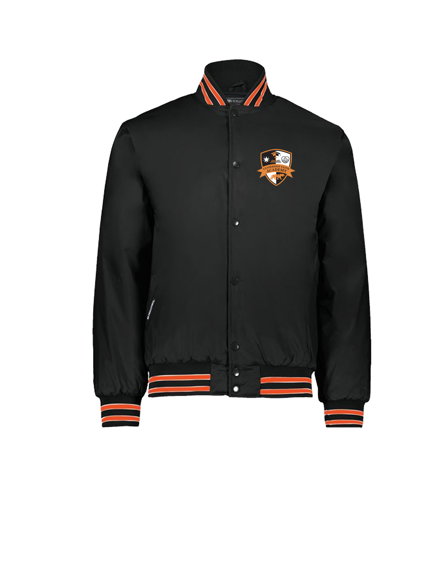 **PRE-ORDER** LFA Embroidered Nylon Varsity Jacket - Adult Unisex - Black and Orange