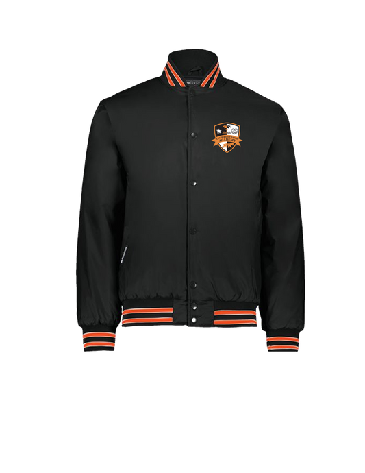 **PRE-ORDER** LFA Embroidered Nylon Varsity Jacket - Adult Unisex - Black and Orange