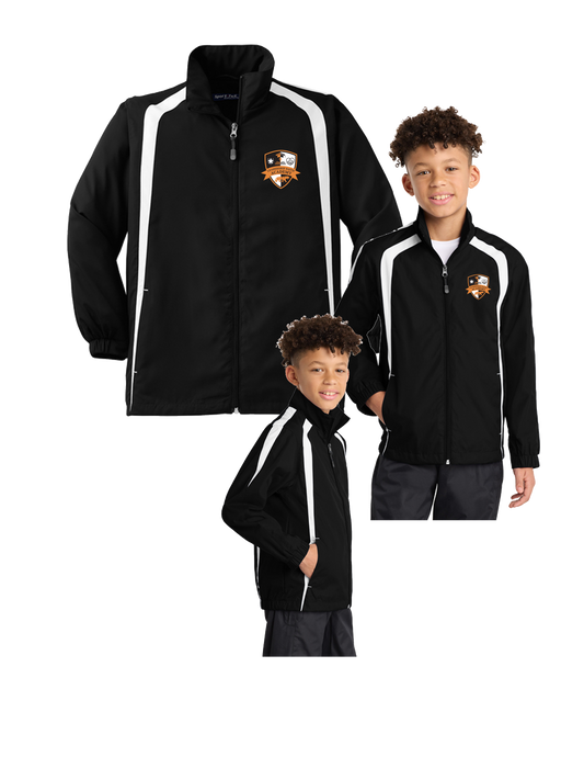 **PRE-ORDER** LFA Embroidered Full Zip Raglan Wind Jacket - Black/White