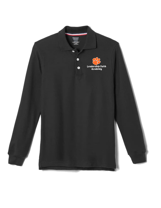 **PRE-K/ JR. KINDER ONLY** Leadership Faith Academy Embroidered Polo Shirt - Long Sleeve - Black