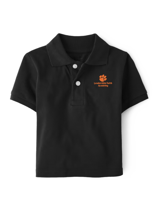 **PRE-K/ JR. KINDER ONLY** Leadership Faith Academy Embroidered Polo Shirt - Short Sleeve - Black
