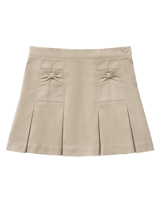 **Uniform Approved** Leadership Faith Academy Uniform Preschool Stretch Bow Pocket Scooter - Khaki