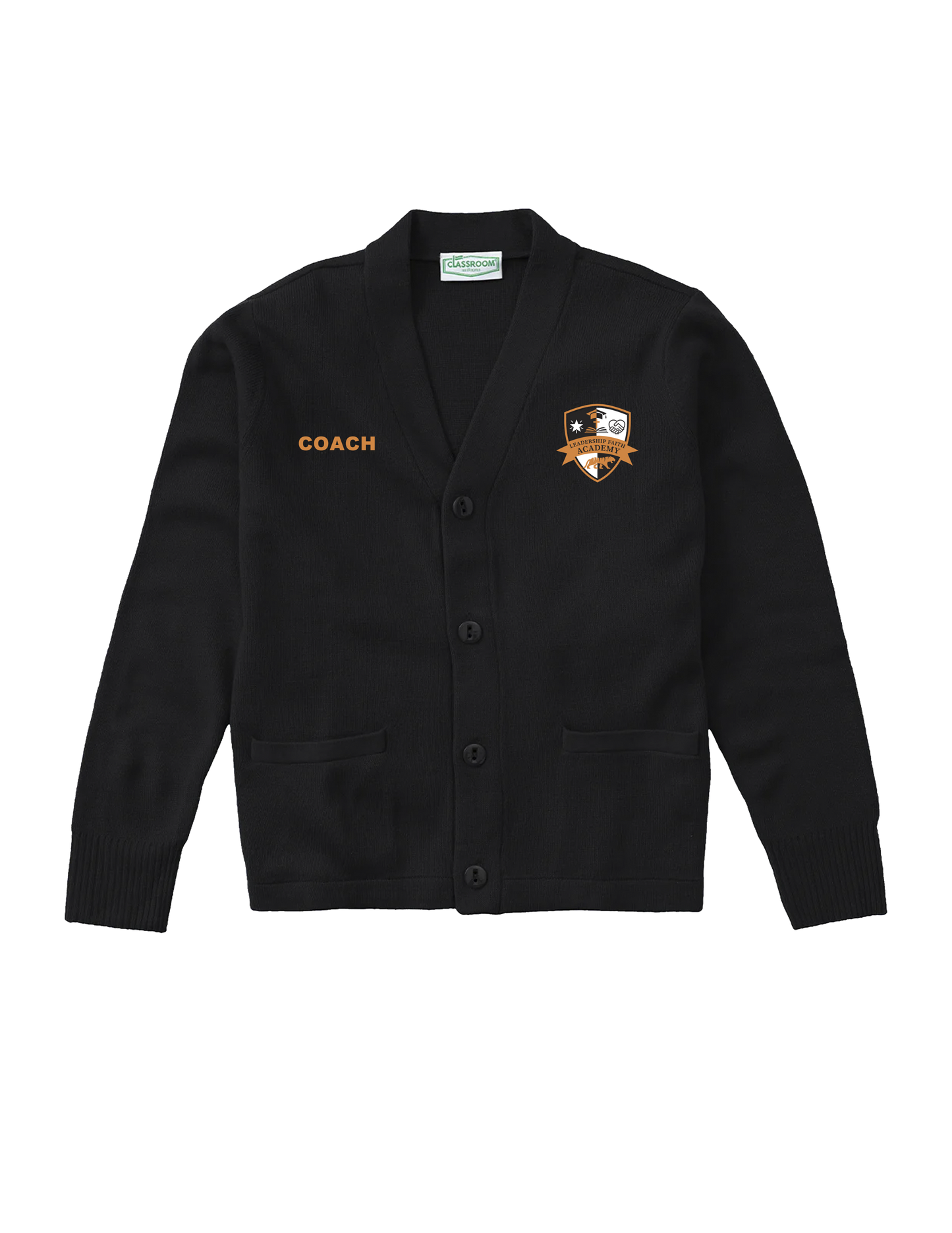 **STAFF ONLY** Leadership Faith Academy Uniform Embroidered Unisex Cardigan - Black