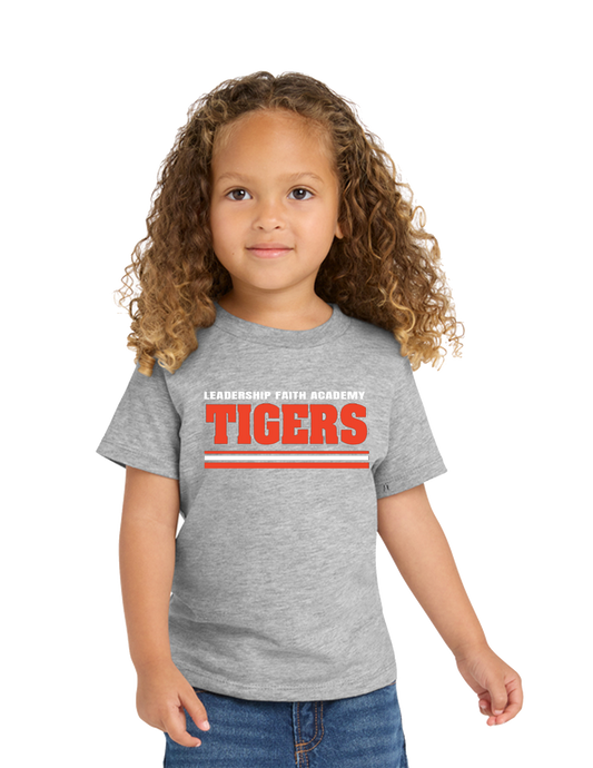 **PRE-K/ JR. KINDER ONLY** PE Uniform Approved - LFA Tshirt - Short Sleeve - Heather Gret=y