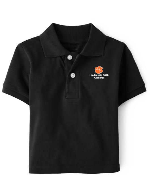 **PRE-K/ JR. KINDER ONLY** Leadership Faith Academy Embroidered Polo Shirt - Short Sleeve - Black