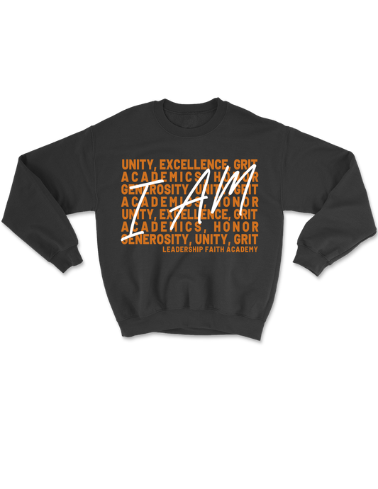 **PRE-ORDER** I AM - Leadership Faith Academy Core Values Sweatshirt - Unisex